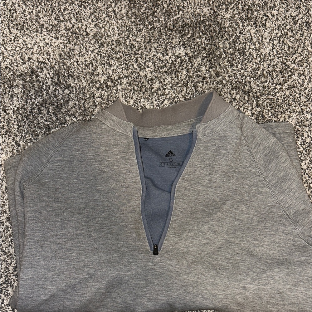 Adidas Heather Gray Quarter-Zip Top